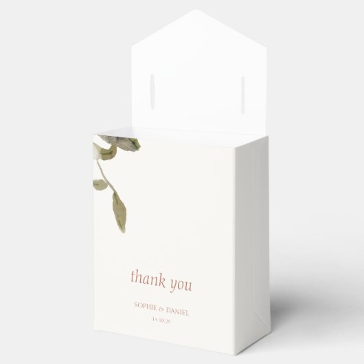 Ballotins Élégant Mariage d'initiaux en deux aquarelles flor (Ouvert)