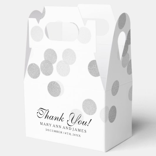 Ballotins Elégant Mariage Faux Parties scintillant Argent Fo (Ouvert)