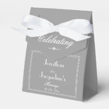 Elégant Mariage Faveurs Noms Moderne Chic Grey