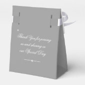 Ballotins Elégant Mariage Faveurs Noms Moderne Chic Grey (Arrière)