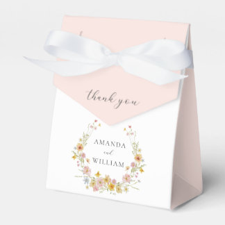 Ballotins Élégant Mariage Fleur sauvage rose Bow