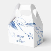 Ballotins Élégant mariage fleuri bleu et blanc (Verso)