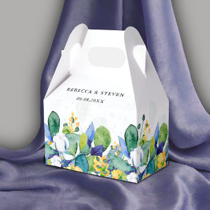 Ballotins Élégant mariage fleuri jaune blanc