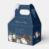 Ballotins Elégant Mariage floral bleu marine (Arrière)