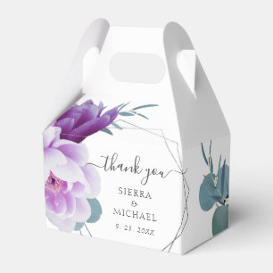 Ballotins Élégant Mariage floral chic violet et argenté