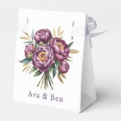 Ballotins Elégant Mariage floral de pivoine violet (Arrière)