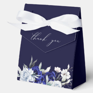 Ballotins Elégant Mariage floral Dusty Blue Navy