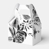 Ballotins Élégant mariage floral noir et blanc (Arrière)