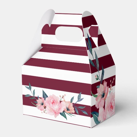 Ballotins Élégant Mariage floral rose-bleu bordeaux (Arrière)