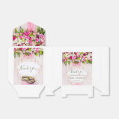 Ballotins Élégant Mariage floral rose vif (Déplié)