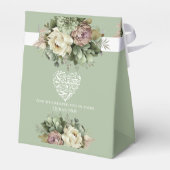 Ballotins Élégant Mariage islamique vert et blanc floral (Arrière)