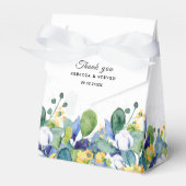 Ballotins Élégant mariage jaune floral bleu blanc (Verso)