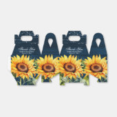 Ballotins Elégant Mariage Merci de tournesol bleu marine (Déplié)