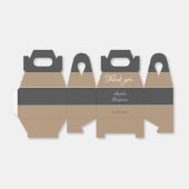 Ballotins Élégant Mariage Merci simple gris beige Script (Déplié)