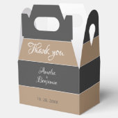 Ballotins Élégant Mariage Merci simple gris beige Script (Ouvert)