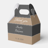 Ballotins Élégant Mariage Merci simple gris beige Script (Verso)