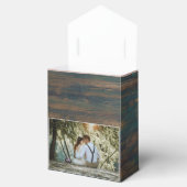 Ballotins Élégant Mariage photo en bois rustique Merci (Ouvert)