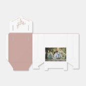 Ballotins Élégant Mariage photo en script blanc Merci (Déplié)