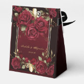 Ballotins Élégant Mariage Rose Bourgogne et Or (Arrière)