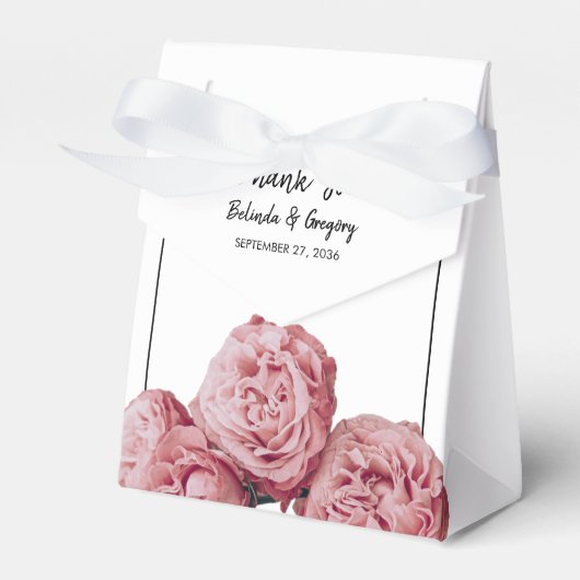 Ballotins Élégant Mariage rose Roses (Verso)