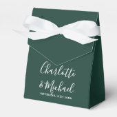 Ballotins Élégant Mariage Vert Émeraude Script (Verso)