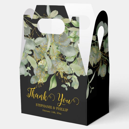 Ballotins Elégant mariage vert Eucalyptus Mariage de feuilla (Ouvert)