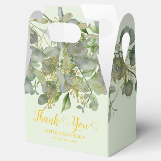 Ballotins Elégant mariage vert Eucalyptus Mariage de feuilla (Ouvert)