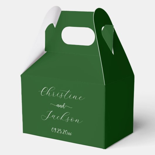 Ballotins Élégant Mariage vert Moss Script (Recto)
