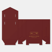 Ballotins Elegant Maroon Tent Favor Box for Weddings (Déplié)
