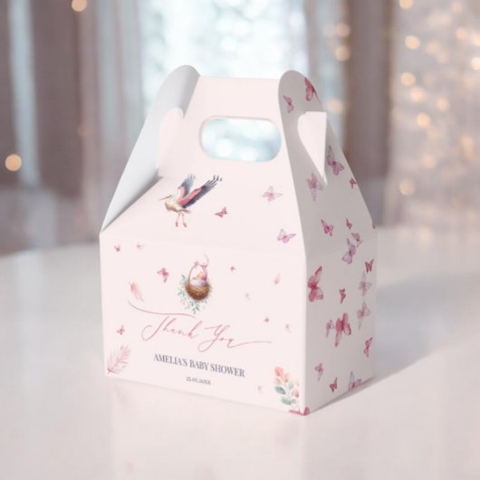 Ballotins Élégant Merci de cigogne rose doux