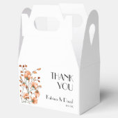 Ballotins Élégant Merci floral orange brûlé moderne (Ouvert)