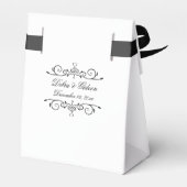 Ballotins Elégant Merci Mariage de coeur blanc et noir (Arrière)