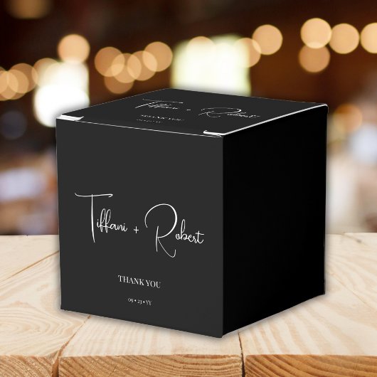 Ballotins Élégant Merci Mariage noir et blanc