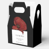 Ballotins Élégant Merci Mariage noir rouge floral (Ouvert)