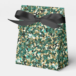 Ballotins Elégant métal or, vert & noir Confetti