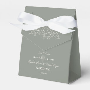Ballotins Élégant minimaliste Mariage vert Sage Floral