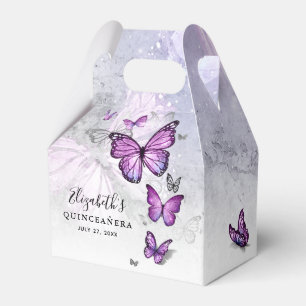 Ballotins Elégant Modèle Argent et Papillon pourpre