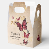 Ballotins Elégant Modèle d'or et papillon bordeaux (Ouvert)