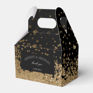 Ballotins Elegant Moderne Mariage des Fissures Noir et Or