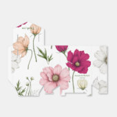 Ballotins Élégant Monogramme Blanc Rose Fleurs Mariage de ru (Déplié)