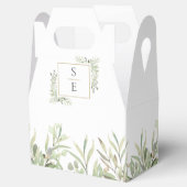 Ballotins Élégant Monogramme Mariage de verdure (Ouvert)