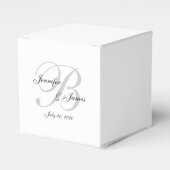 Ballotins Élégant Monogramme Mariage Faveur Boxes (Verso)