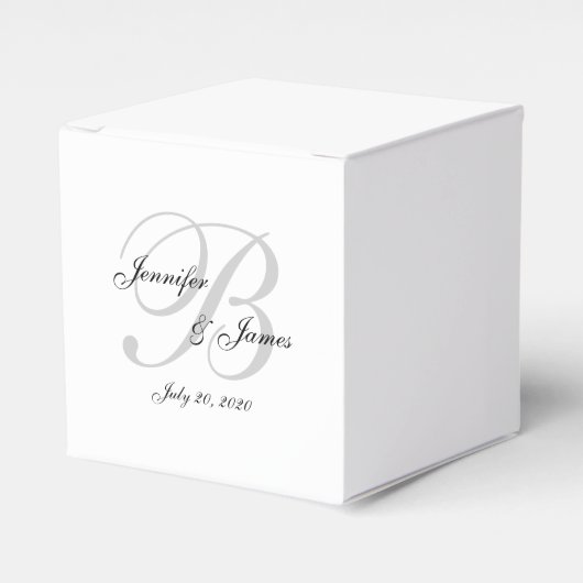 Ballotins Élégant Monogramme Mariage Faveur Boxes (Verso)