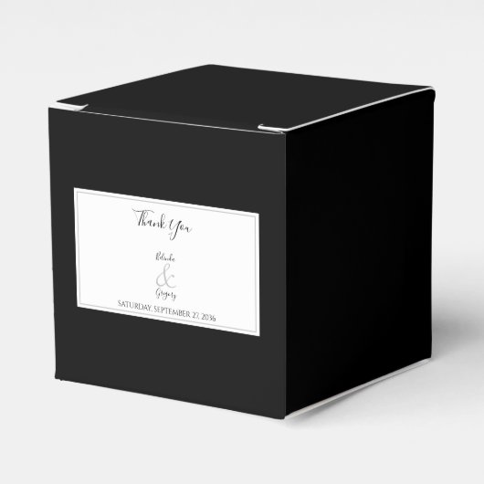 Ballotins Élégant Monogramme Mariage noir et blanc (Verso)