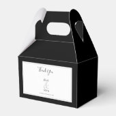 Ballotins Élégant Monogramme Mariage noir et blanc (Arrière)