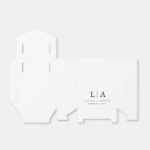 Ballotins Élégant Monogramme noir et blanc Mariage simple (Déplié)