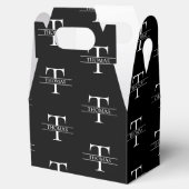 Ballotins Élégant Monogramme noir Nom personnalisé Motif (Ouvert)