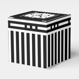 Ballotins Élégant Monogramme R rayé noir et blanc