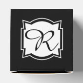 Ballotins Élégant Monogramme R rayé noir et blanc (Haut)