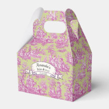 Élégant monogramme rose vert de jouy vintage